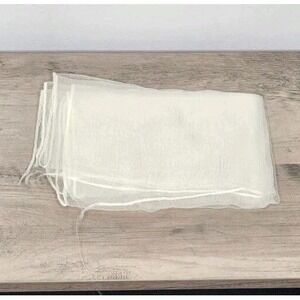Vintage 1950s White Chiffon Scarf Light Fray Faded Print